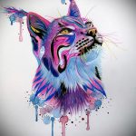 A hiúz tetoválási vázlatának eredeti változata - hiúz és farkas tetoválásához használható