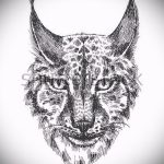 A hiúz tetoválási vázlatának hűvös változata - férfiak hiúz tetoválásához használható