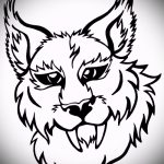 A hiúz tetoválási vázlatának hűvös változata - használható egy hiúz tetoválására egy lány számára