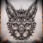 A hiúz tetoválási vázlatának érdekes változata - fekete hiúz tetováláshoz használható