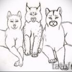 A hiúz tetoválási vázlatának érdekes változata - a hiúz tetoválásához használható a karon