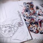 A hiúz tetováló vázlatának méltó változata - használható férfiak hiúz tetoválásához