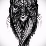 A hiúz tetoválási vázlatának érdekes változata - felhasználható a hiúz tetoválásához koronában