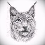 A hiúz tetoválási vázlatának hűvös változata - használható egy hiúz tetoválására a nyakon