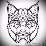 A hiúz tetoválási vázlatának hűvös változata - használható a hiúz tetoválásához a vállán