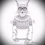 A hiúz tetoválási vázlatának eredeti változata - használható egy hiúz tetováláshoz lányoknak