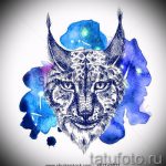 A hiúz tetoválási vázlatának méltó változata - vigyorgó hiúzt használhat tetováláshoz