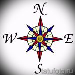 Красива рисунка с роза на вятъра - подходяща за скица за добра татуировка