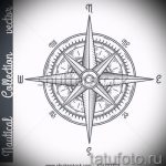 Интересна рисунка с роза на вятъра - подходяща за скица за висококачествена татуировка