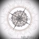 Красива рисунка с роза на вятъра - подходяща за скица за готина татуировка