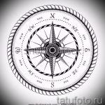 Готина рисунка с роза на вятъра - подходяща за скица за висококачествена татуировка