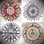 Готина рисунка с роза на вятъра - подходяща за скица за готина татуировка