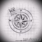 Красива рисунка с роза на вятъра - подходяща за скица за добра татуировка