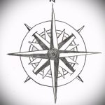 Интересна рисунка с роза на вятъра - подходяща за скица за пробна татуировка