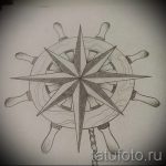 Красива рисунка с роза на вятъра - подходяща за скица за пробна татуировка