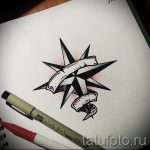 Красива рисунка с роза на вятъра - подходяща за скица за готина татуировка