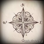 Висококачествена рисунка с роза на вятъра-подходяща за скица за висококачествена татуировка