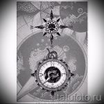 Готина рисунка с роза на вятъра - подходяща за скица за пробна татуировка