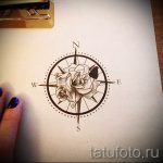 Висококачествена рисунка с роза на вятъра - подходяща за скица под готина татуировка