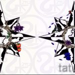 Уникална рисунка с роза на вятъра - подходяща за скица за готина татуировка