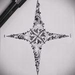 Готина рисунка с роза на вятъра - подходяща за скица за добра татуировка