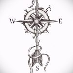 Красива рисунка с роза на вятъра - подходяща за скица под готина татуировка