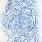 biomechanika törzsi - TATTOO SLEEVE SKETCH