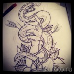kígyó - kéz és virágok - TATTOO SLEEVE SKETCH
