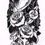 oroszlán - rózsák és feliratok - TATTOO SLEEVES SKETCH