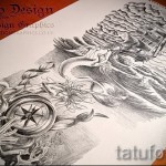 sellő és iránytű - TATTOO SLEEVE SKETCH