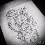 szüreti kávék és rózsák - TATTOO SLEEVES SKETCH