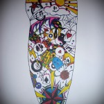 színes és igénytelen változat - TATTOO SLEEVE SKETCH
