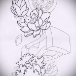 virágok és szimbólumok - TATTOO SLEEVE SKETCH