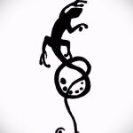 Eredeti vázlat egy szalamandra tetováláshoz - egy kép egy egyedi szalamandra tetoválás ötletéhez