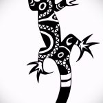 Érdekes vázlat egy szalamandra tetováláshoz - egy kép egy exkluzív tetoválás ötletének kialakításához szalamandrával