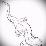 Stílusos vázlat egy szalamandra tetováláshoz - kép egy különleges tetoválás ötletének kialakításához szalamandrával