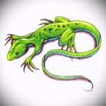 Eredeti vázlat egy szalamandra tetováláshoz - egy kép egy egyedi szalamandra tetoválás ötletének kialakításához