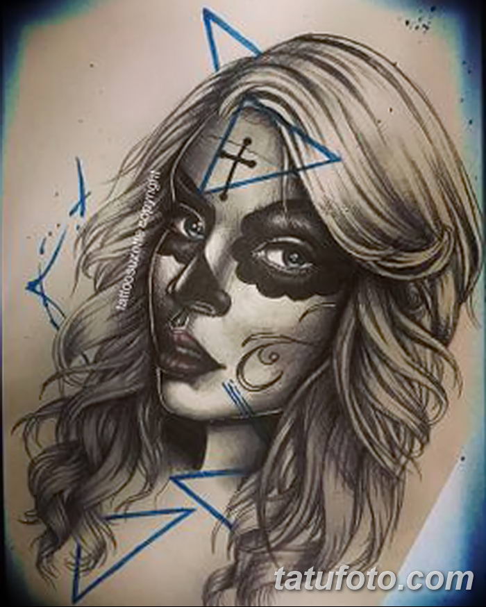 fotó Vázlat a Santa Muerto tetoválásról 2018. 06. 03. №150 - Santa Muerto vázlata -