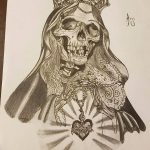 fotó Vázlat a Santa Muerto tetoválásról, 2018. 06. 03. №040 - Santa Muerto vázlata -