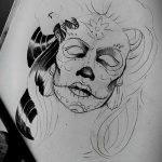 fotó Vázlat Santa Muerto tetoválásról, 2018. 06. 03. №132 - Santa Muerto vázlata -