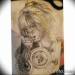 fotó Vázlat a Santa Muerto tetoválásról 2018.06.03. №182 - Santa Muerto vázlata -