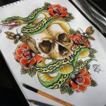 fotó Vázlat a Santa Muerto tetoválásról 2018. 06. 03. №168 - Santa Muerto vázlata -