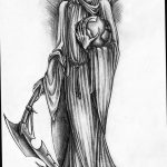 fotó Vázlat a Santa Muerto tetoválásról, 2018. 06. 03. № 002 - Santa Muerto vázlata -