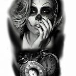 fotó Vázlat a Santa Muerto tetoválásról, 2018. 06. 03. № 005 - Santa Muerto vázlata -