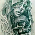 fotó Vázlat a Santa Muerto tetoválásról 2018. 06. 03. № 007 - Santa Muerto vázlata -