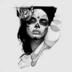 fotó Vázlat a Santa Muerto tetoválásról, 2018. 06. 03. №010 - Santa Muerto vázlata -