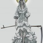 fotó Vázlat a Santa Muerto tetoválásról 2018. 06. 03. №011 - Santa Muerto vázlata -
