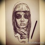 fotó Vázlat a Santa Muerto tetoválásról 2018. 06. 03. №015 - Santa Muerto vázlata -