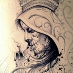 fotó Vázlat a Santa Muerto tetoválásról 2018. 06. 03. №015 - Santa Muerto vázlata -