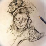 fotó Vázlat a Santa Muerto tetoválásról 2018. 06. 03. №018 - Santa Muerto vázlata -